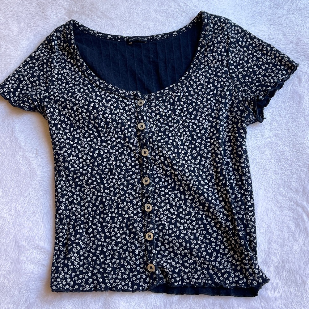 Brandy Melville Navy Blue Tee